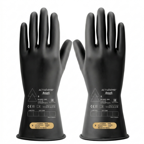 Găng tay cách điện ANSELL 500V ACTIVARMR 14" class 00, màu đen